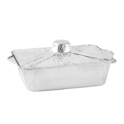 ALUMINIUM POT REC.2500ML WITH LID - 100 PCS