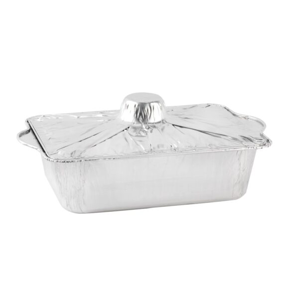 ALUMINIUM POT REC.2500ML WITH LID - 100 PCS