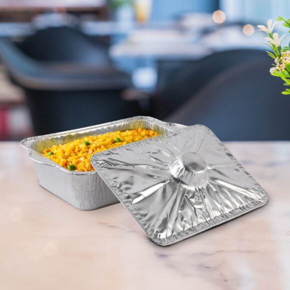 ALUMINIUM POT REC.4000ML WITH LID - 100 PCS - Image 3