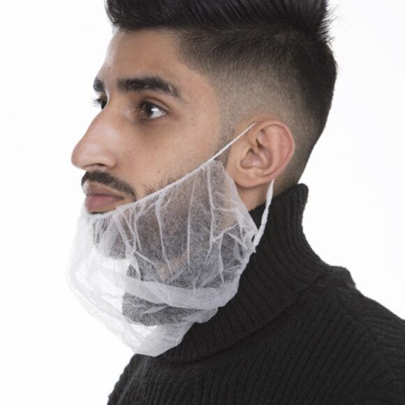NON WOVEN BEARD COVER 18"WHITE 100X10PKT - Image 4
