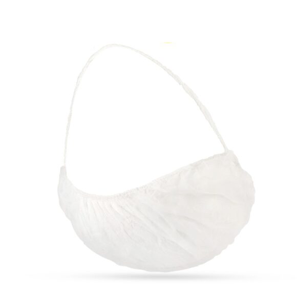 NON WOVEN BEARD COVER 18"WHITE 100X10PKT