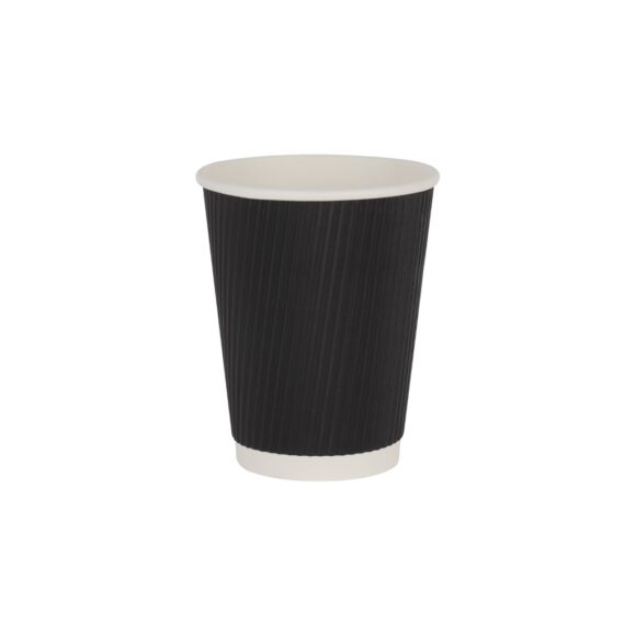 PAPER RIPPL CUP 12OZ ICTN=20BAG*25PCS BLACK
