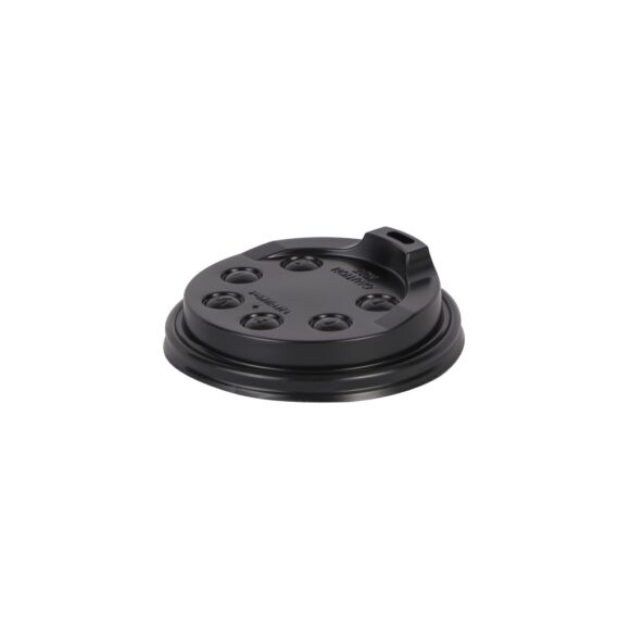 BLACK ZIP LID FOR PAPER CUP 90 MM DIAMETER, 12/16 OZ, PACK OF 50