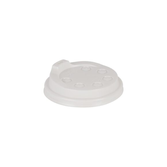 WHITE ZIP LID FOR PAPER CUP 90 MM DIAMETER, 12/16 OZ, PACK OF 50