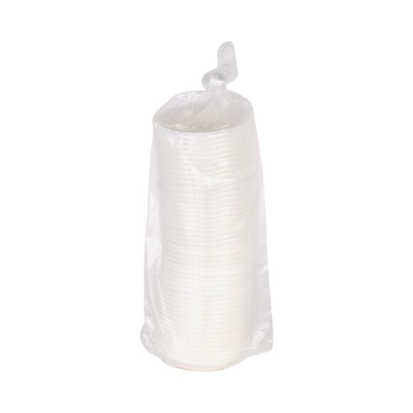 WHITE ZIP LID FOR PAPER CUP 90 MM DIAMETER, 12/16 OZ, PACK OF 50 - Image 2