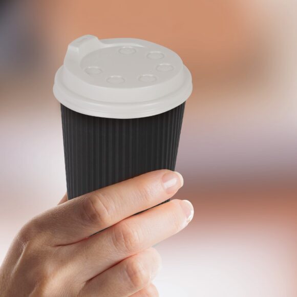 WHITE ZIP LID FOR PAPER CUP 90 MM DIAMETER, 12/16 OZ, PACK OF 50 - Image 4