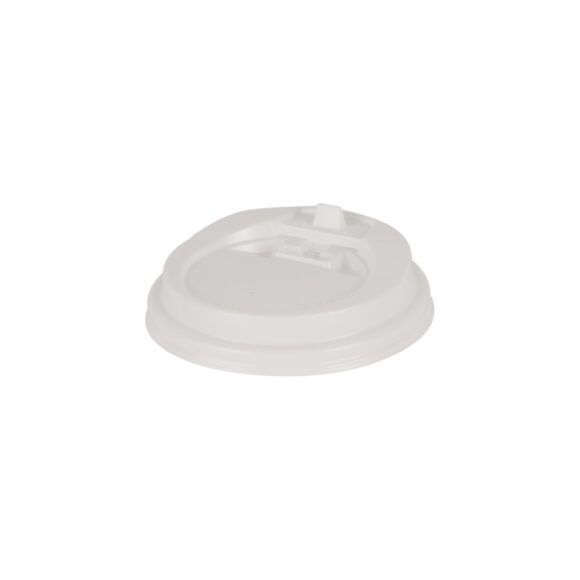 WHITE RECLOSABLE LID FOR PAPER CUP 90 MM DIAMETER, 12/16 OZ, PACK OF 50