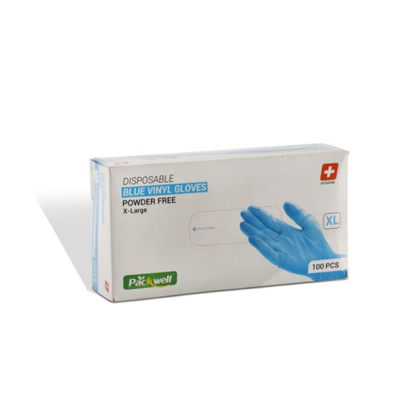 BLUE VINYL GLOVES POWDR FREE XLARGE 100X10B - Image 2