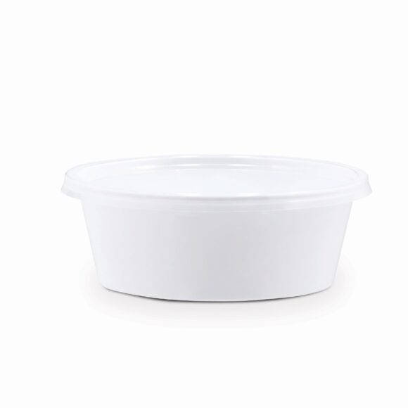 BLACK BASE MICROWAVE CONTAINER WITH CLEAR LID- PWMW1311| 250 ML, ROUND SHAPED, PACK OF 500