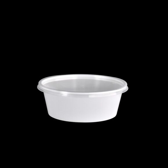 BLACK BASE MICROWAVE CONTAINER WITH CLEAR LID- PWMW1311| 250 ML, ROUND SHAPED, PACK OF 500 - Image 2