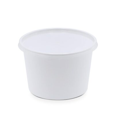 BLACK BASE MICROWAVE CONTAINER WITH CLEAR LID 500 ML, ROUND SHAPED, PACK OF 500