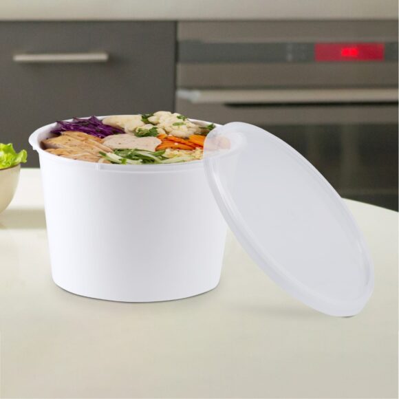 BLACK BASE MICROWAVE CONTAINER WITH CLEAR LID 500 ML, ROUND SHAPED, PACK OF 500 - Image 3
