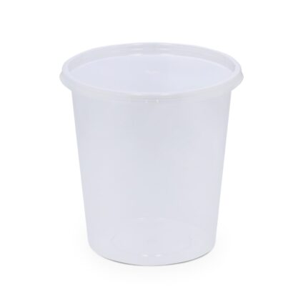 BLACK BASE MICROWAVE CONTAINER WITH CLEAR LID 750 ML, ROUND SHAPED, PACK OF 250