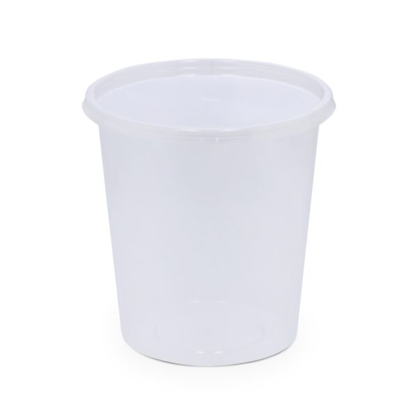BLACK BASE MICROWAVE CONTAINER WITH CLEAR LID 750 ML, ROUND SHAPED, PACK OF 250