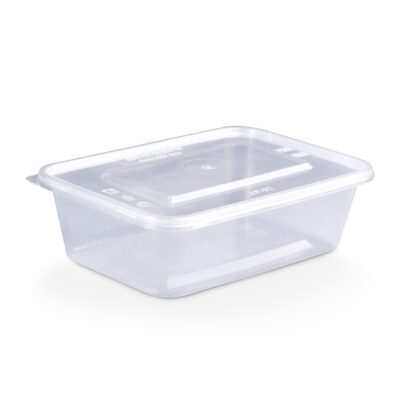 MICROWAVE CONTAINER WITH LID 650 ML, RECTANGLE SHAPED, PACK OF 500