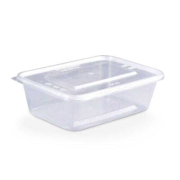 MICROWAVE CONTAINER WITH LID 650 ML, RECTANGLE SHAPED, PACK OF 500