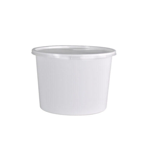 MICROWAVE CONTAINER WITH LID 2000 ML, ROUND SHAPED, PACK OF 100