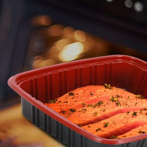 BLACK AND RED CONTAINER WITH CLEAR LID 750 ML, RECTANGLE SHAPED, PACK OF 250 - Image 4